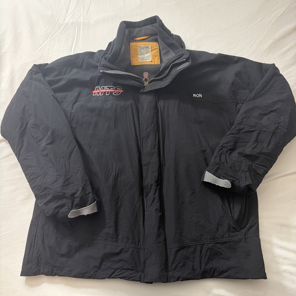 Timberland Weatherguard Black Jacket Men's XL Fit Fleece Lined Full Zip Outdoors